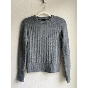 Top Shop Women’s Sweater Gray Fitted Ribbed W Size US4 Warm Cozy Old Money Fit